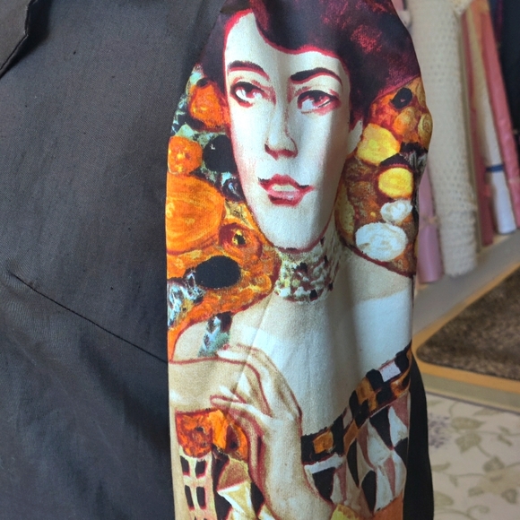 Medium Unique Linen & Silk Gustav Klimt Swing Jacket By St Louis Area Designer - Picture 4 of 14
